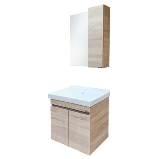 Comforty Тумба-умывальник "Тромсе-60" дуб сонома с раковиной Fest 60 F01